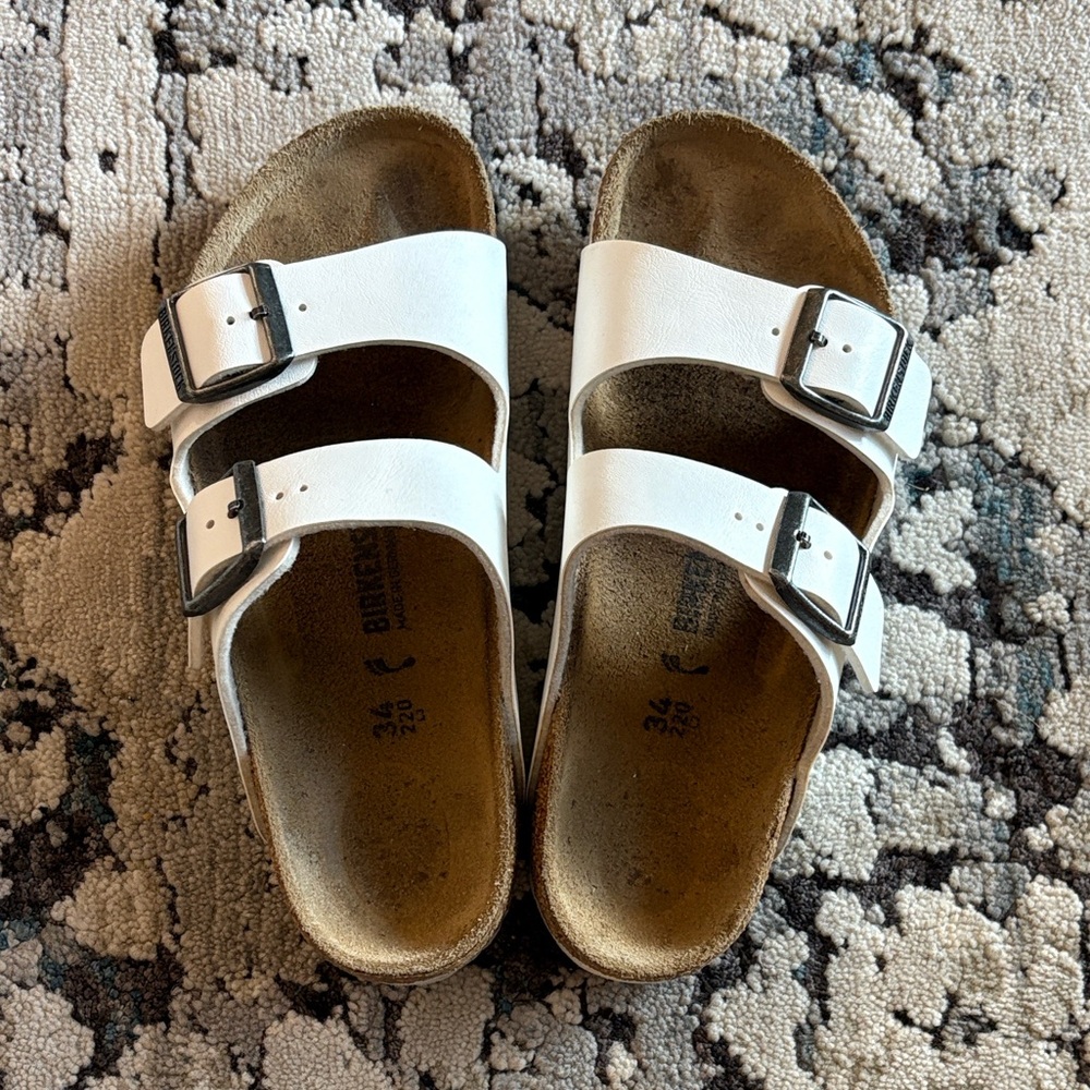 Kids White Birkenstock Sandals